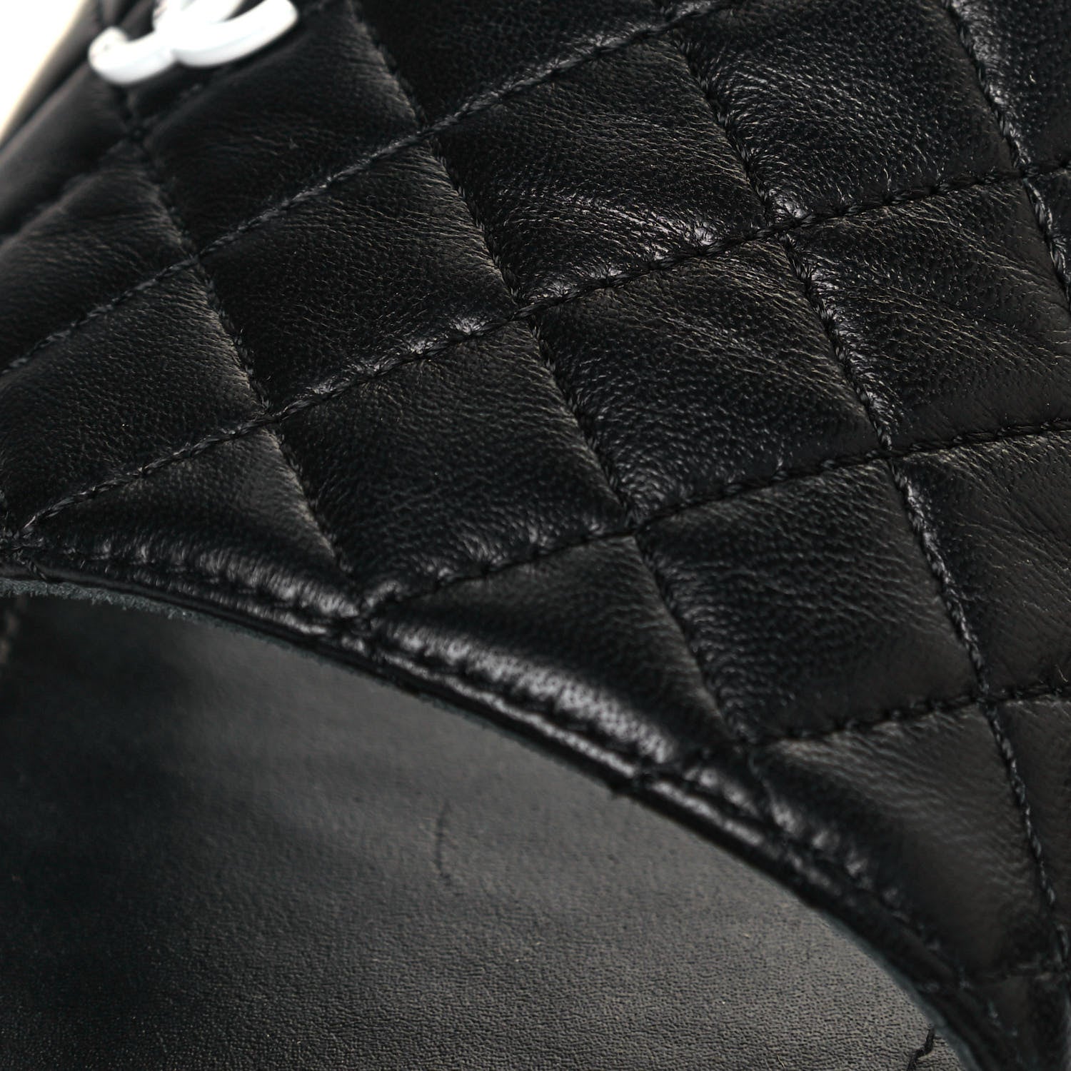 Chanel Lambskin Quilted CC Espadrille Slip On Sandals 38 Black 9 of 10