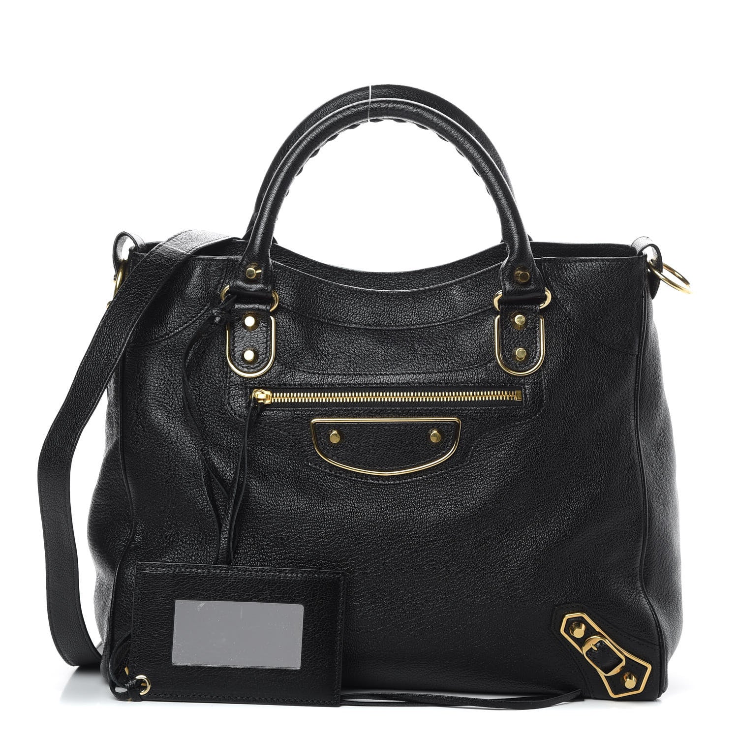 Balenciaga Chevre Gold Metallic Edge Hardware Velo Black 1 of 12