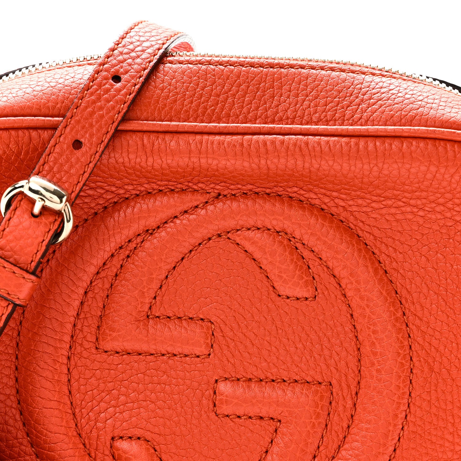 Gucci Pebbled Calfskin Small Soho Disco Bag Sun Orange 8 of 11