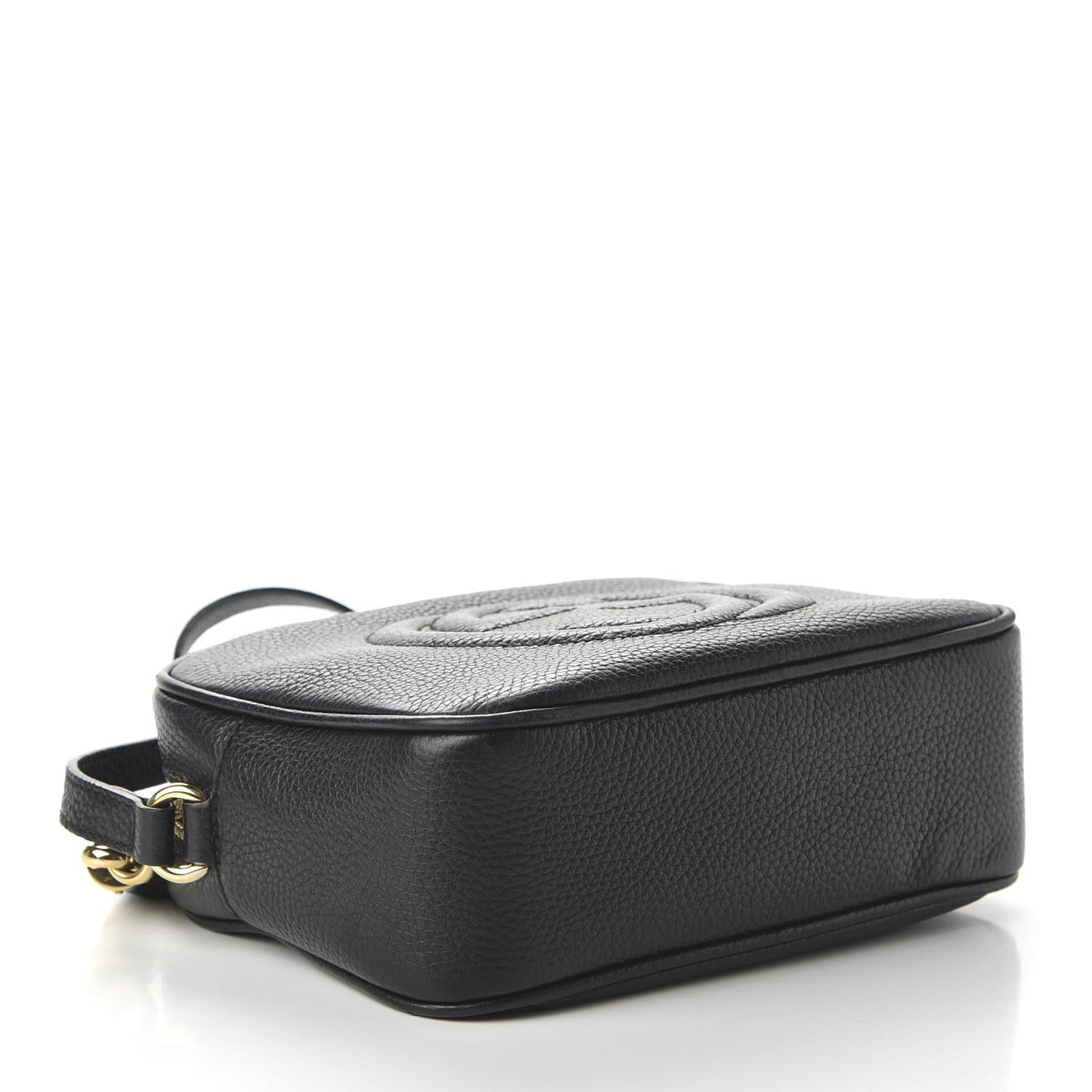 Pebbled Calfskin Small Soho Disco Bag Black