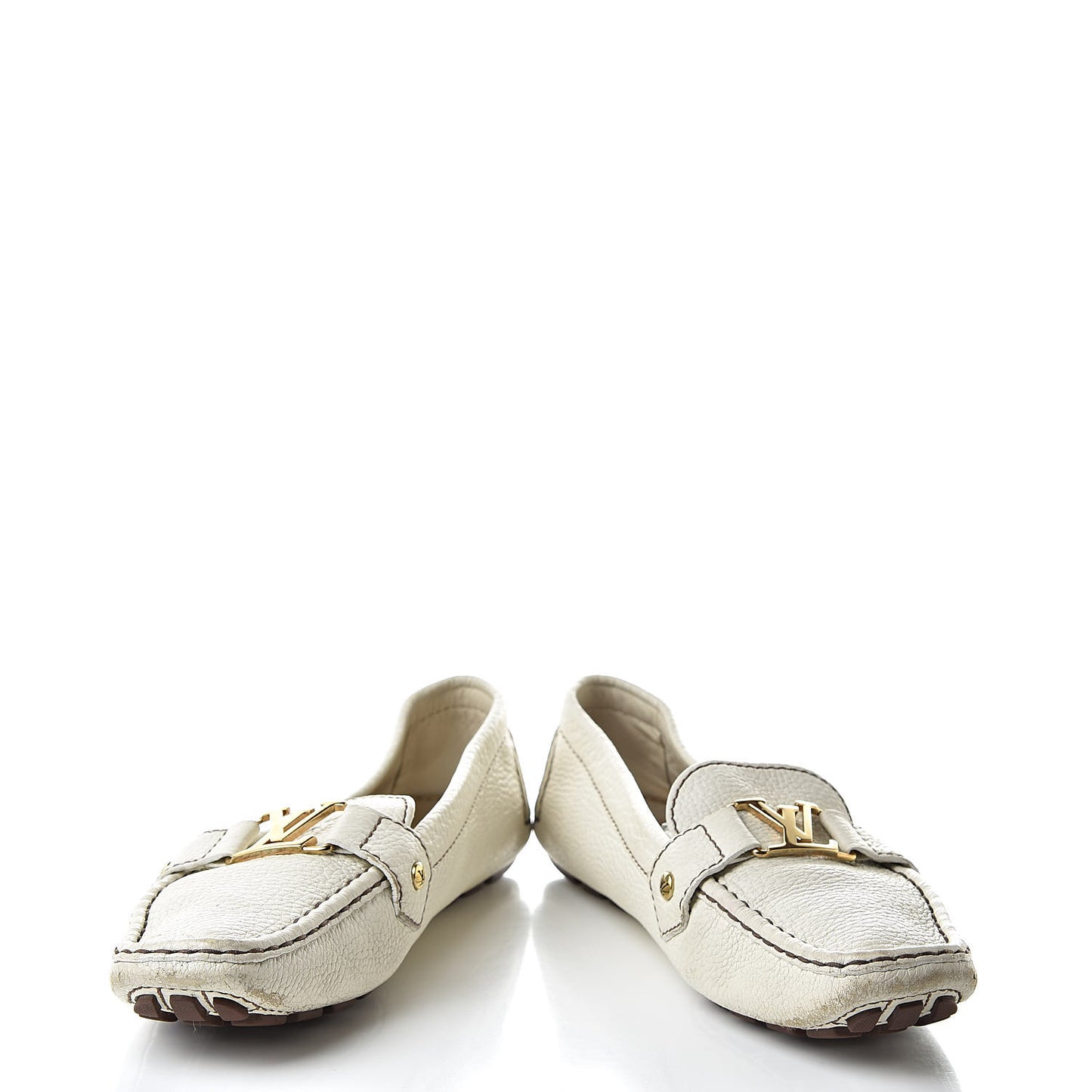 Calfskin Monte Carlo Moccasin Loafers 41 Ivory