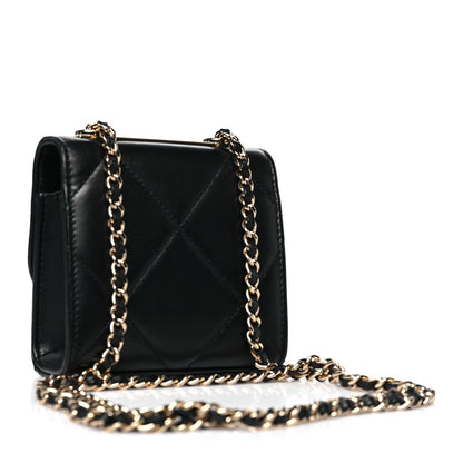 Chanel Lambskin Quilted Mini Trendy CC Chain Wallet Black 3 of 10
