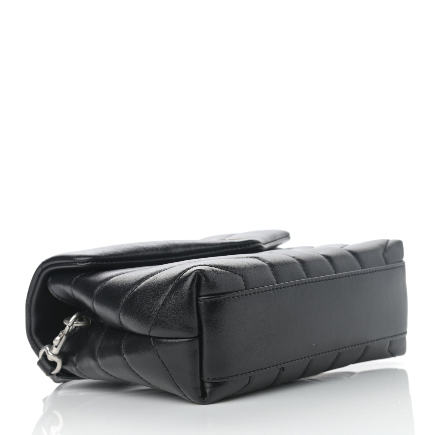 Calfskin Y Quilted Monogram Toy Loulou Crossbody Bag Black
