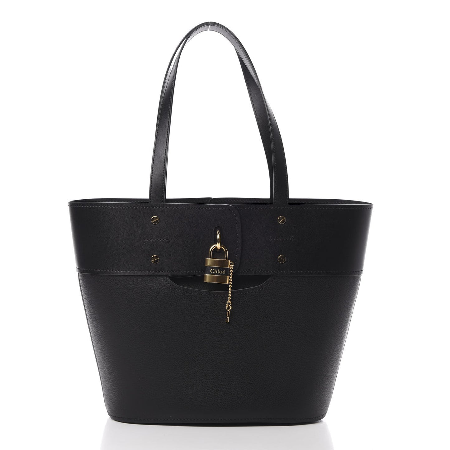 Smooth Grained Calfskin Small Aby Tote Black
