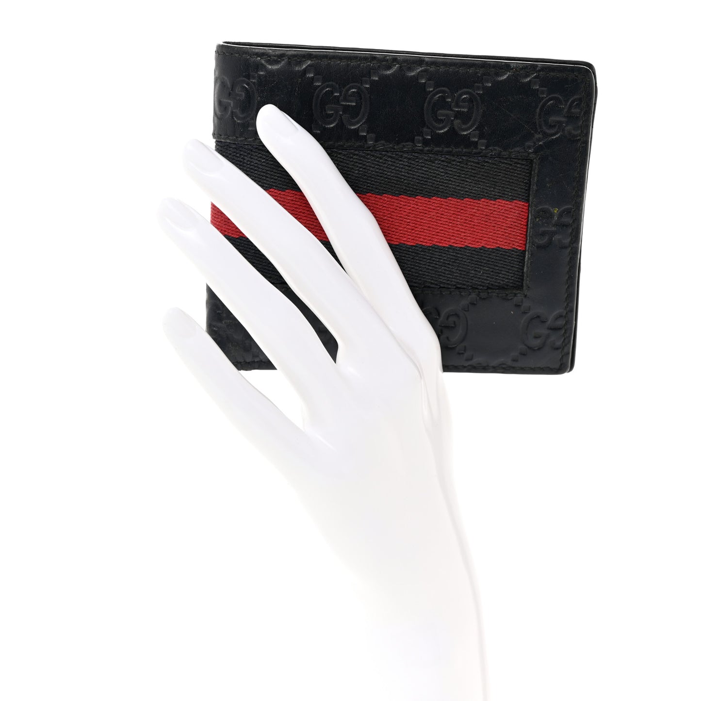 Guccissima Signature Web New Web Bi-Fold Coin Wallet Black