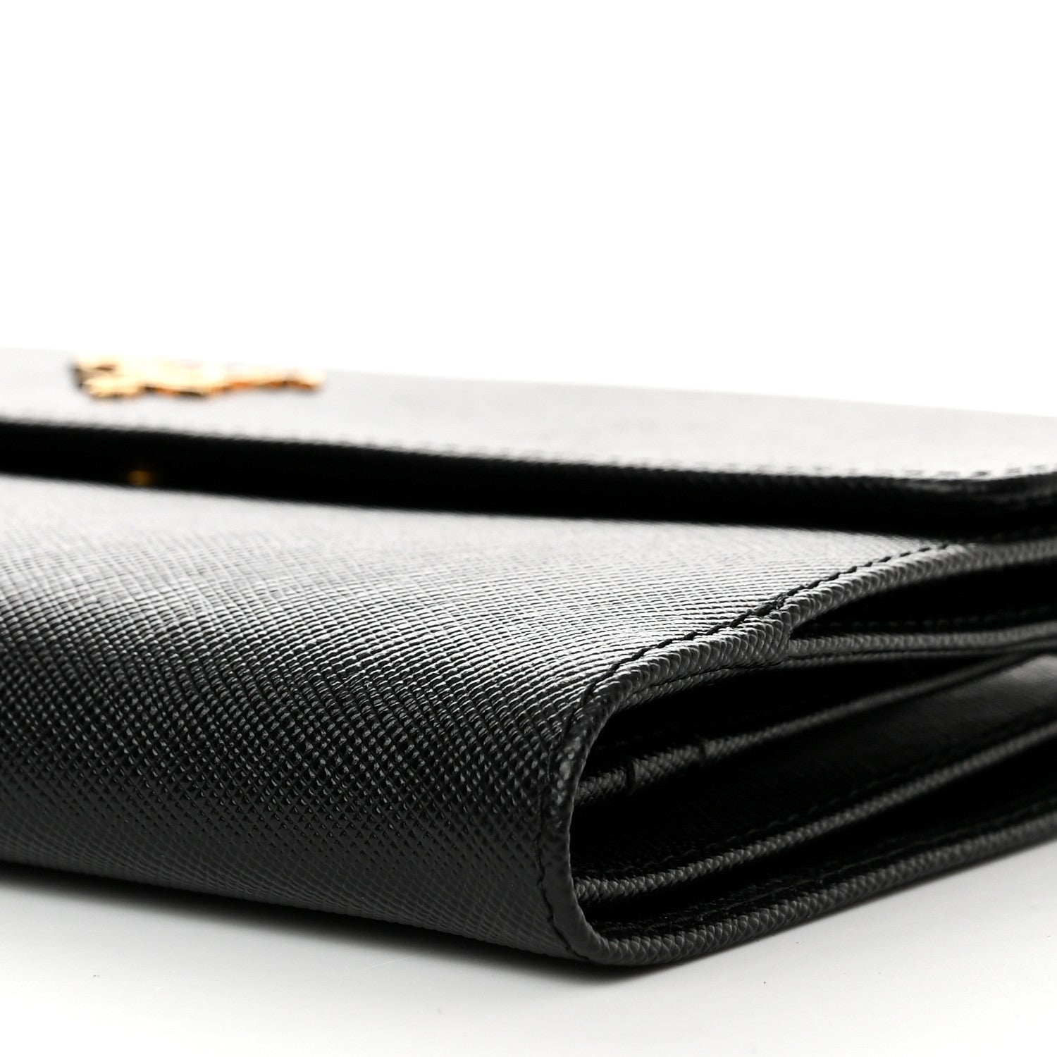Prada Saffiano Metal Large Flap Wallet Black 11 of 12