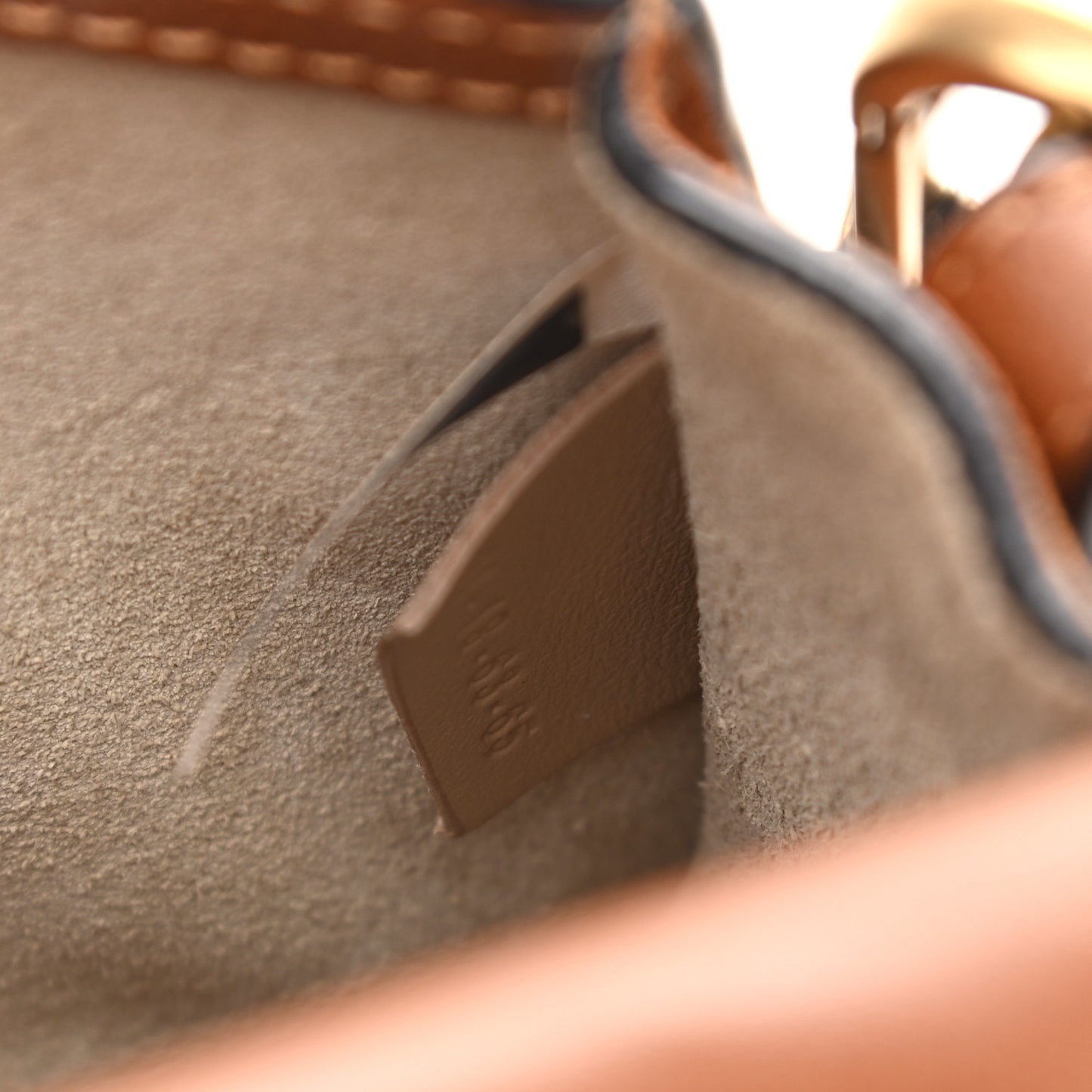 Calfskin Suede Small Nile Bracelet Bag Caramel