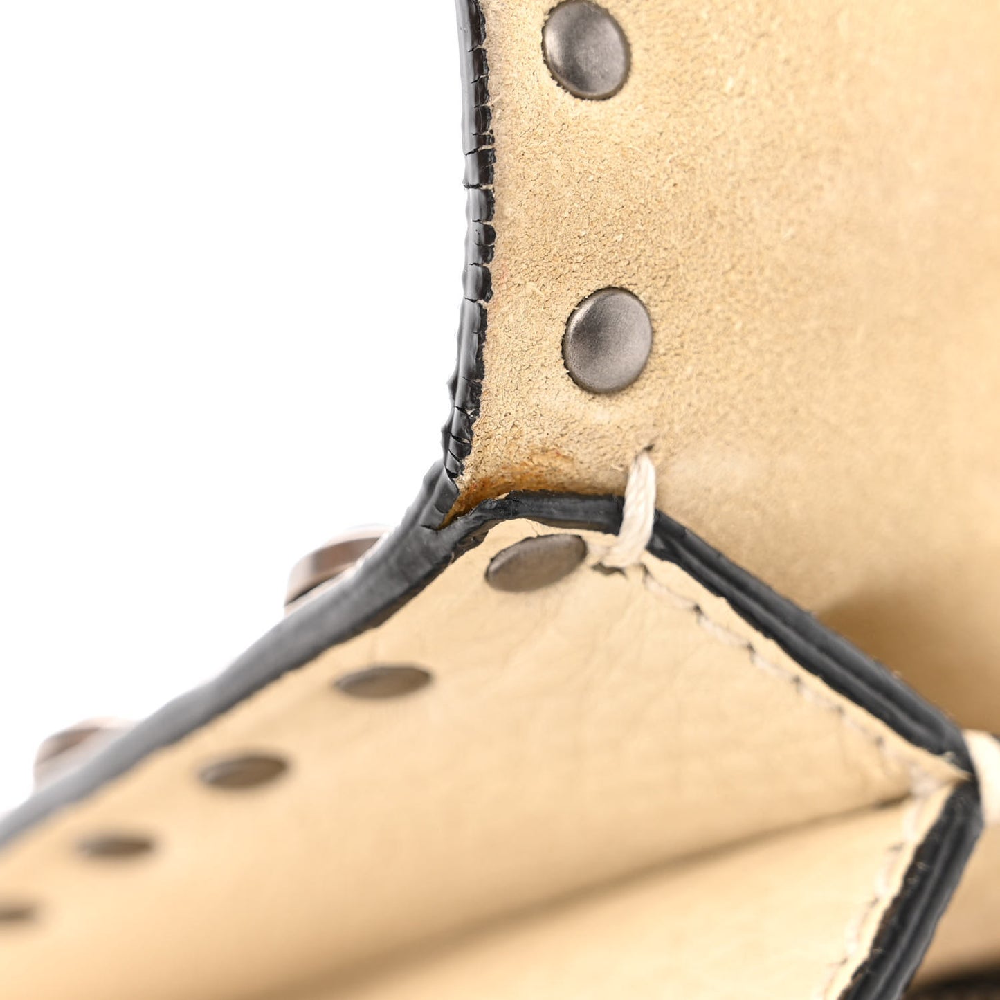 Pebbled Calfskin Onyx Medium Guitar Strap Rockstud Rolling Flap Saddle Bag Ivory