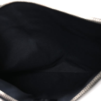 Fendi Vitello Century Monster Eyes Inlay Pouch Black Giallo 5 of 7