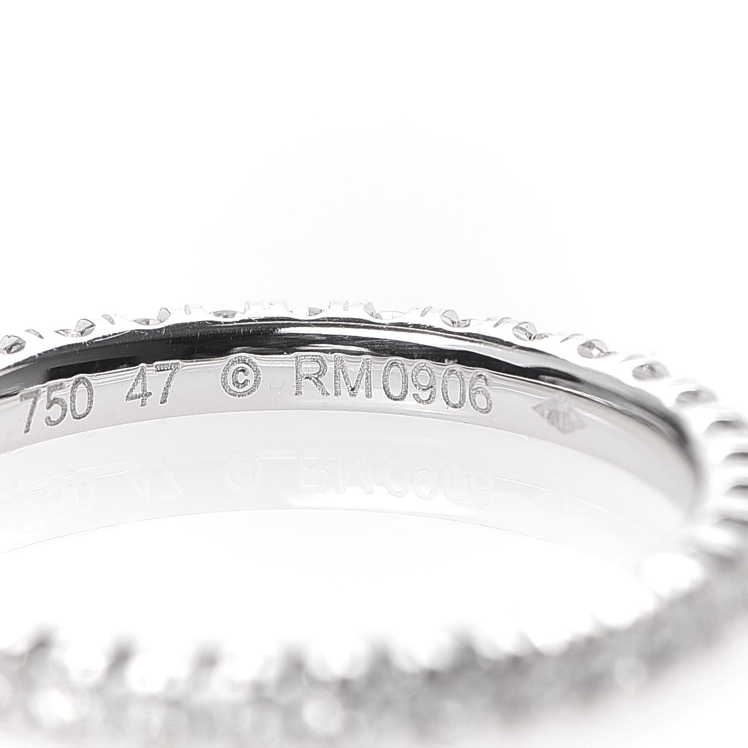 Cartier 18K White Gold Diamond 2mm Etincelle de Wedding Band Ring 47 4 4 of 5
