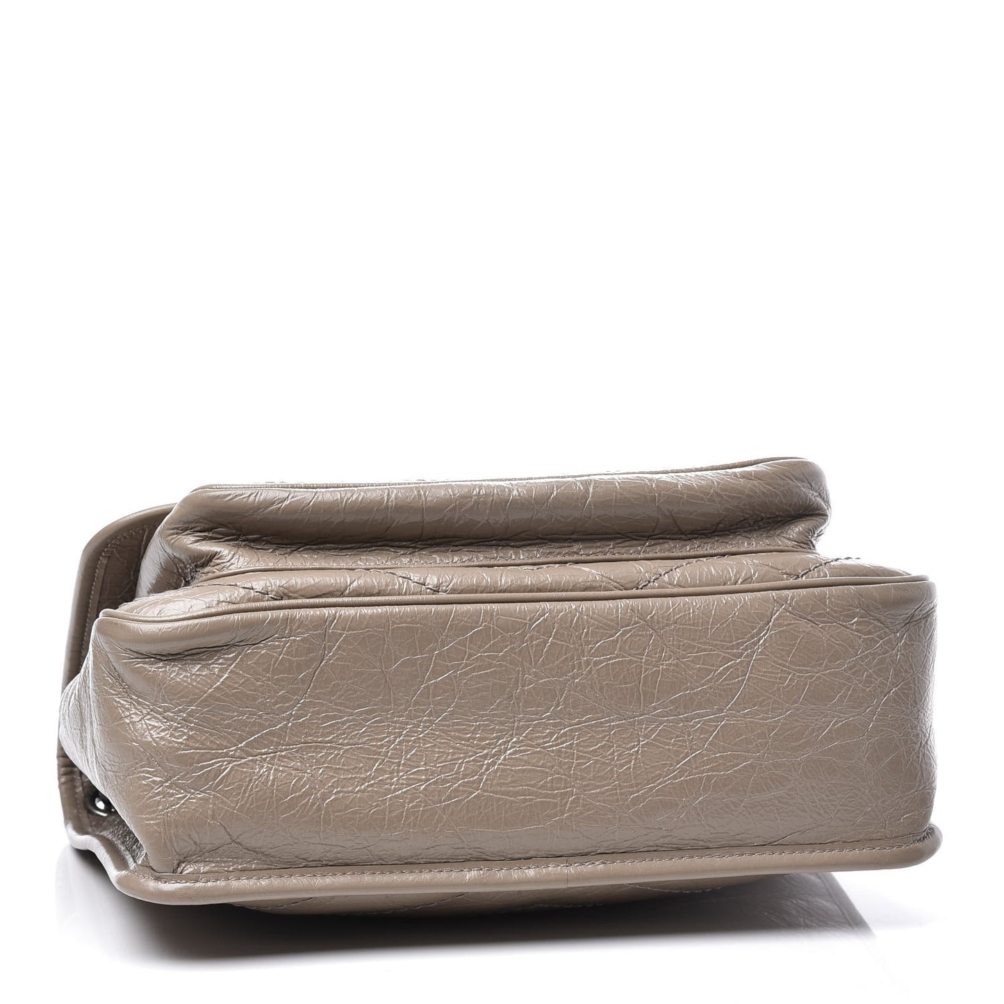 Crinkled Calfskin Matelasse Monogram Medium Niki Chain Satchel Taupe