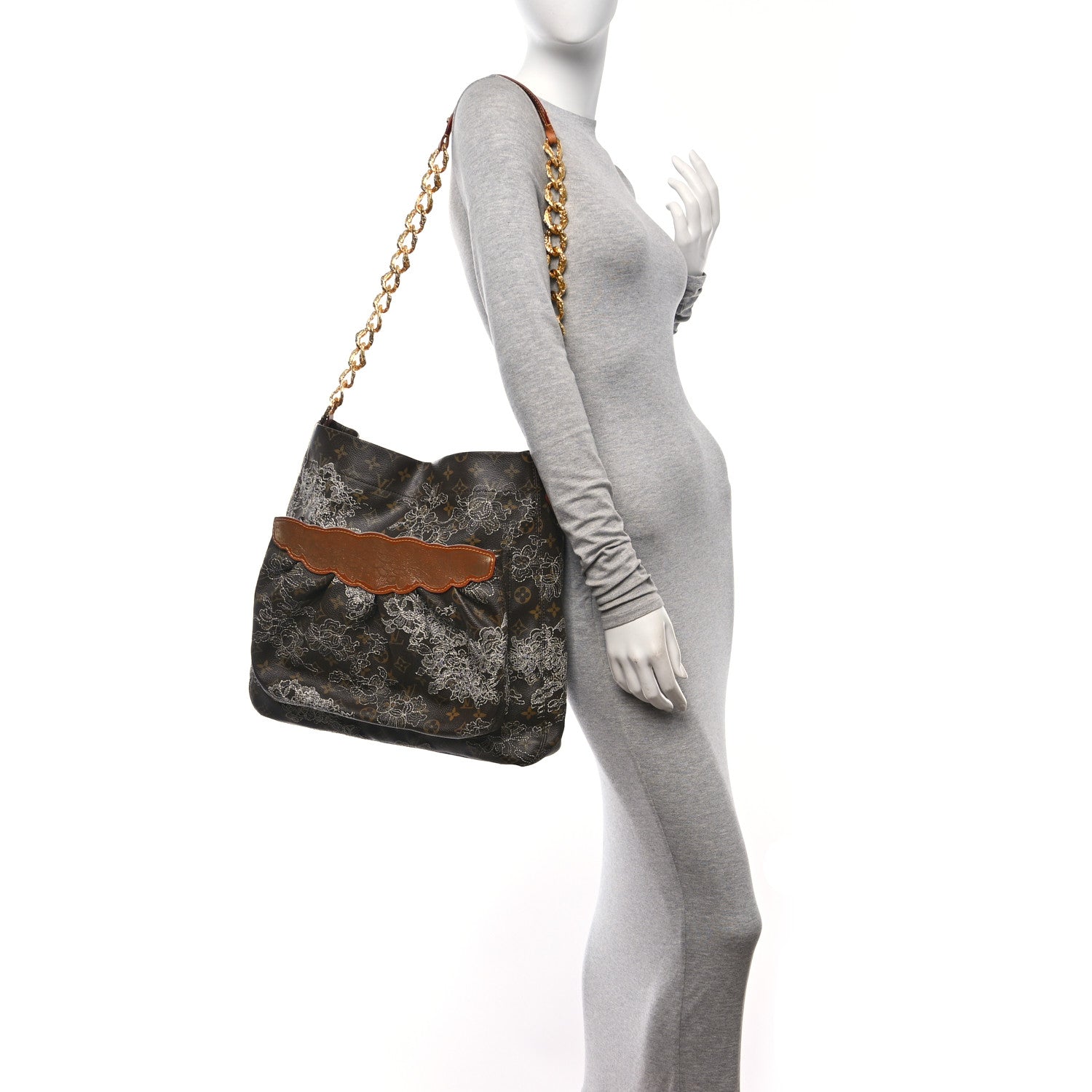 Louis Vuitton Monogram Dentelle Fersen Silver 2 of 12