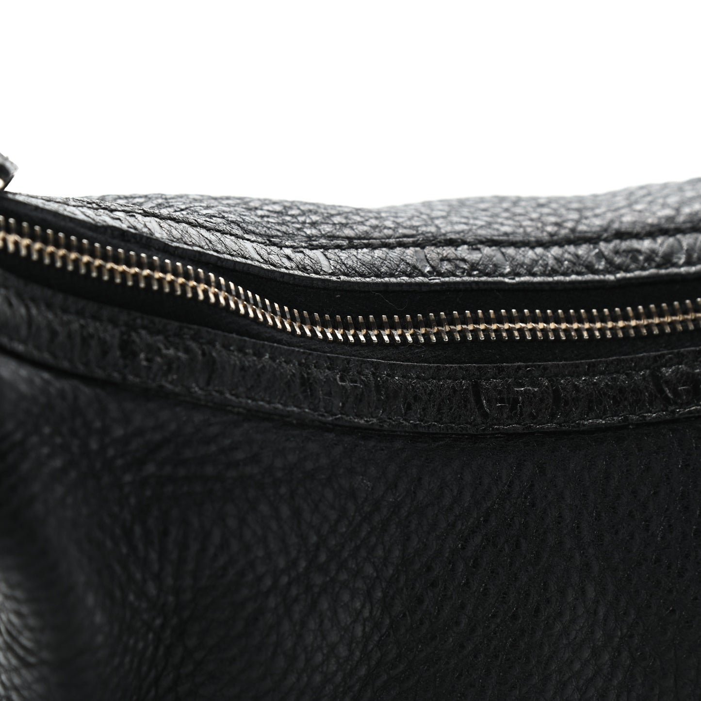 Pebbled Calfskin Guccissima Trim Medium Signoria Hobo Black