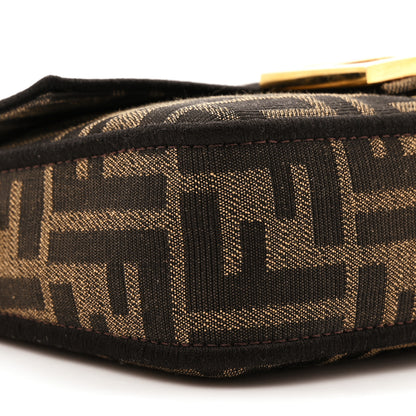 Fendi Fabric Jacquard FF 1974 Mini Baguette Tobacco Moro Black 8 of 9