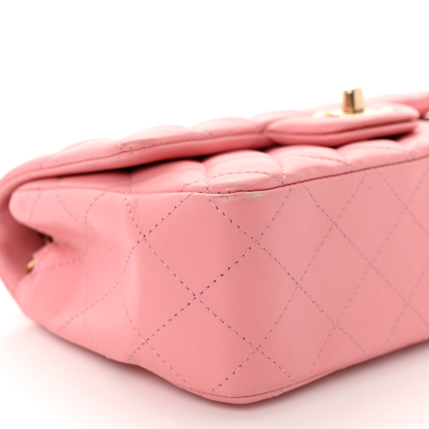 Chanel Lambskin Quilted Mini Rectangular Flap Pink 9 of 13