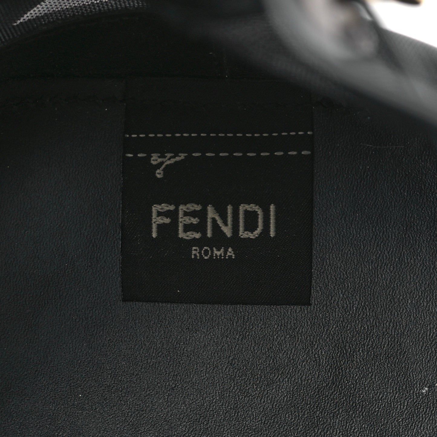 Mesh Vitello King F is Fendi Logo Embroidered Mini Mon Tresor Bucket Bag Black