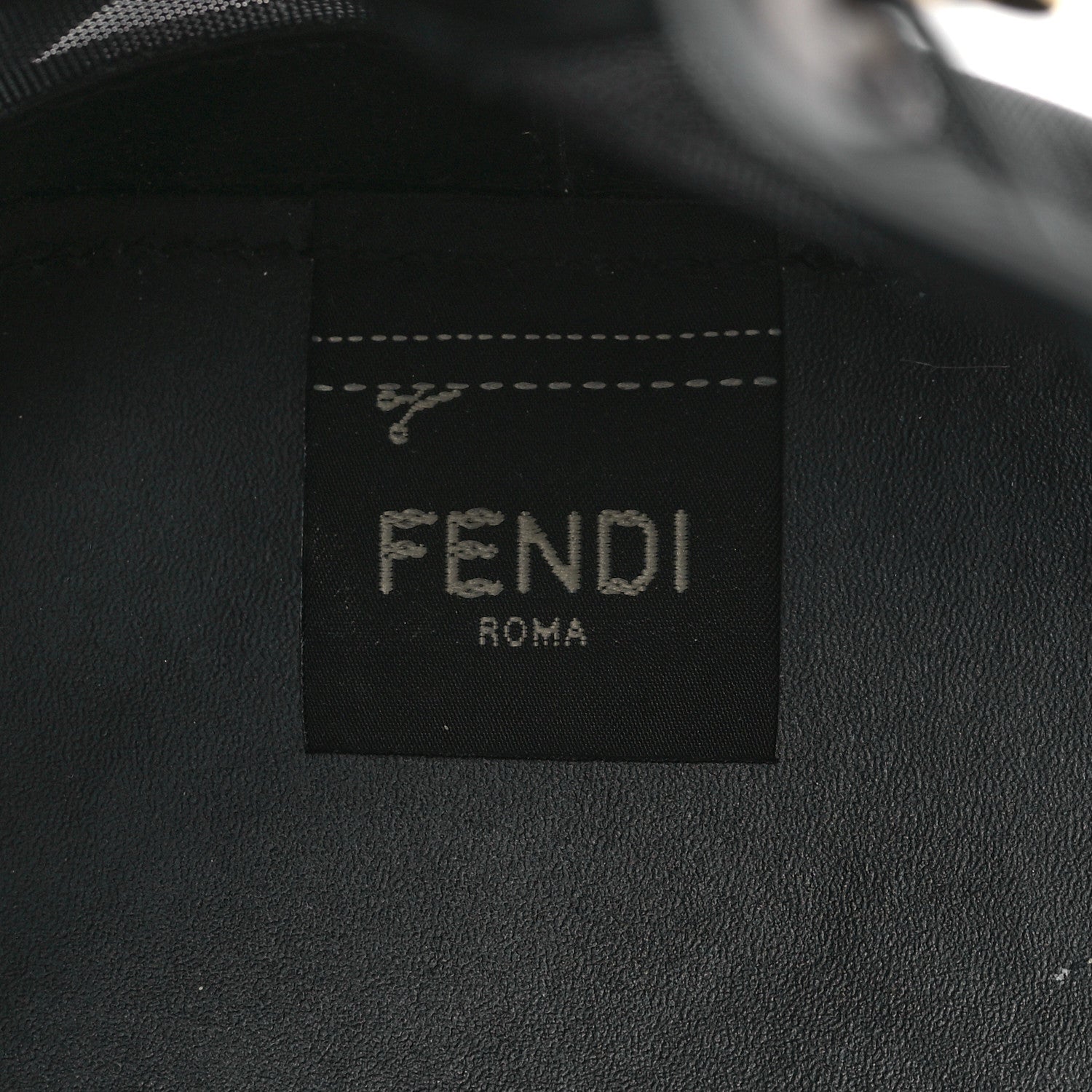 Fendi Mesh Vitello King F is Fendi Logo Embroidered Mini Mon Tresor Bucket Bag Black 6 of 8