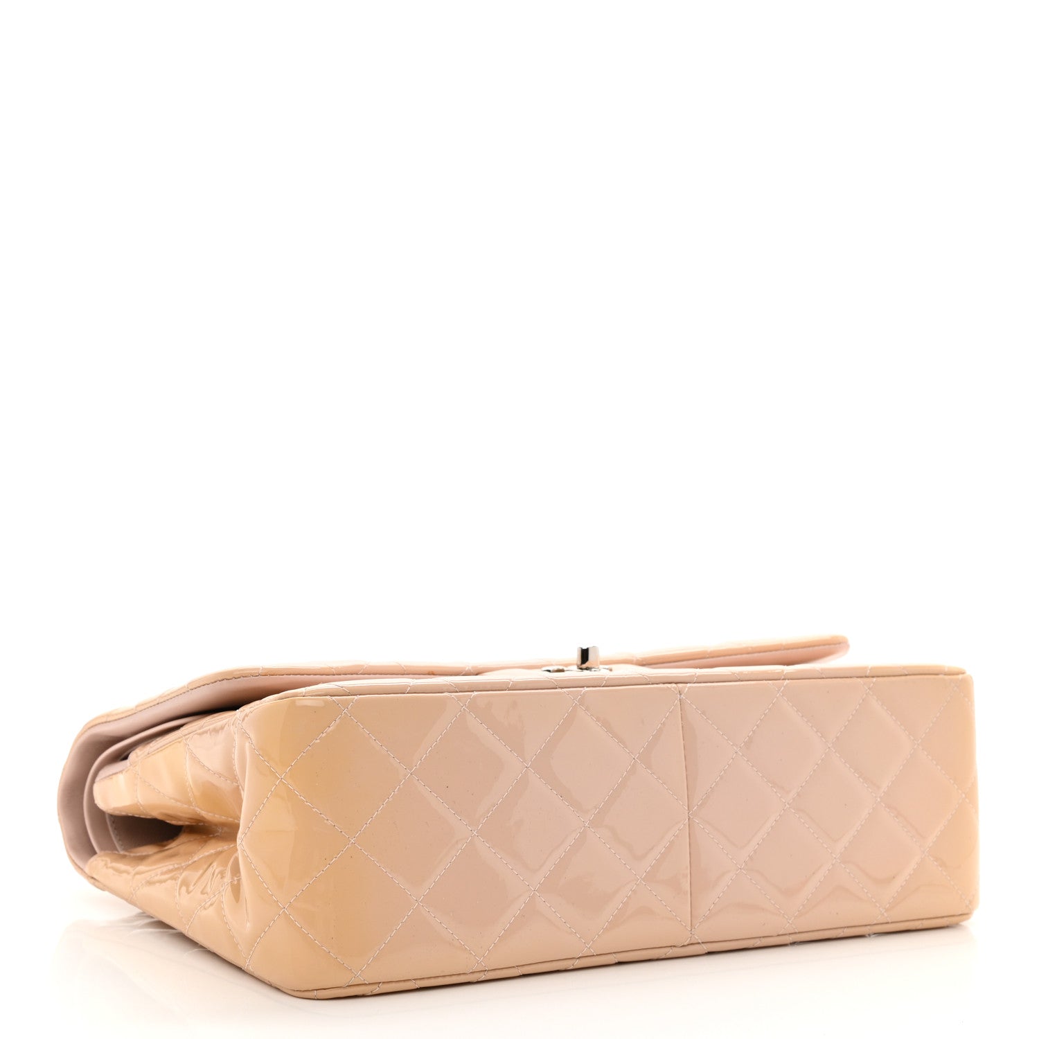 Chanel Patent Quilted Jumbo Double Flap Beige 4 of 9