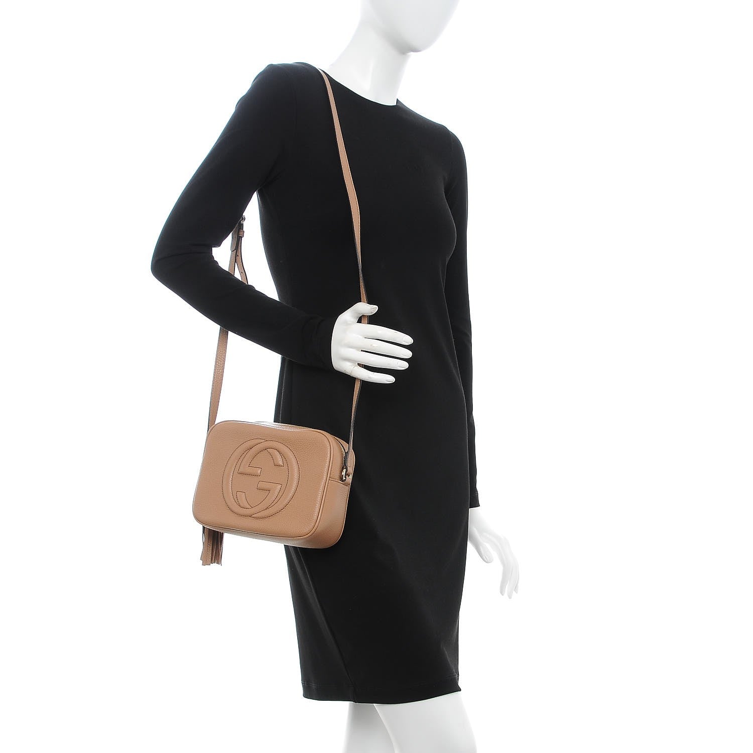 Gucci Pebbled Calfskin Small Soho Disco Bag Camelia 2 of 7