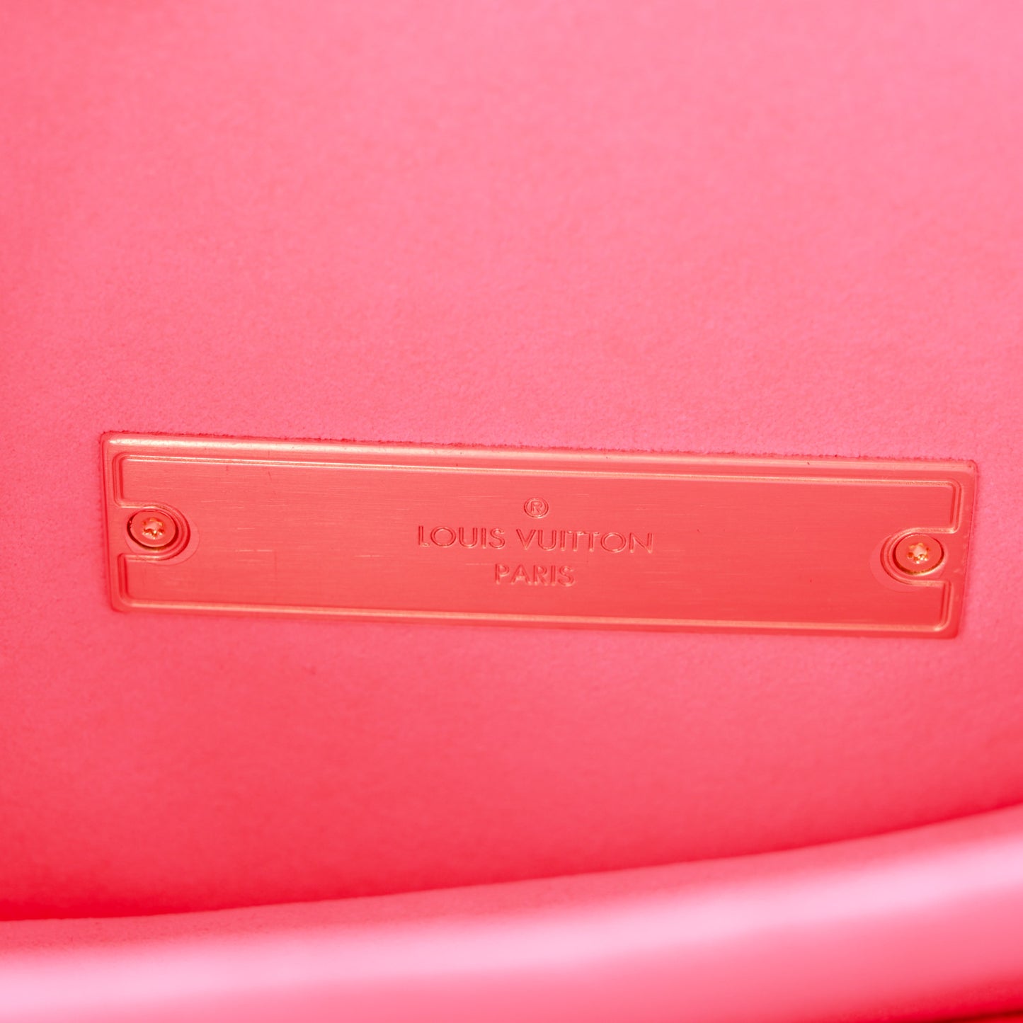 Grained Calfskin Tufted Monogram Mini Dauphine Fluo Pink