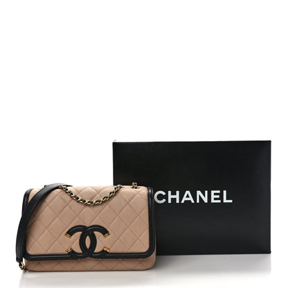 Chanel Caviar Quilted Small CC Filigree Flap Beige Black 10 of 10