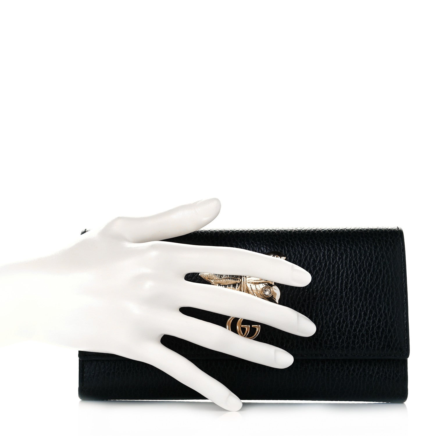 Gucci Calfskin Garden Continental Wallet Black 2 of 8