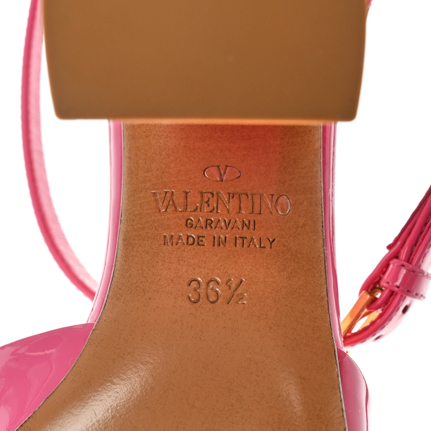 Valentino Garavani Patent One Stud Ankle Strap 90mm Block Heel Pumps 36.5 Feminine Pink 8 of 8