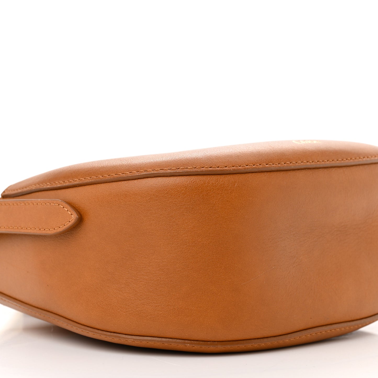Grained Calfskin Kiss Bag Small Arizona Brown