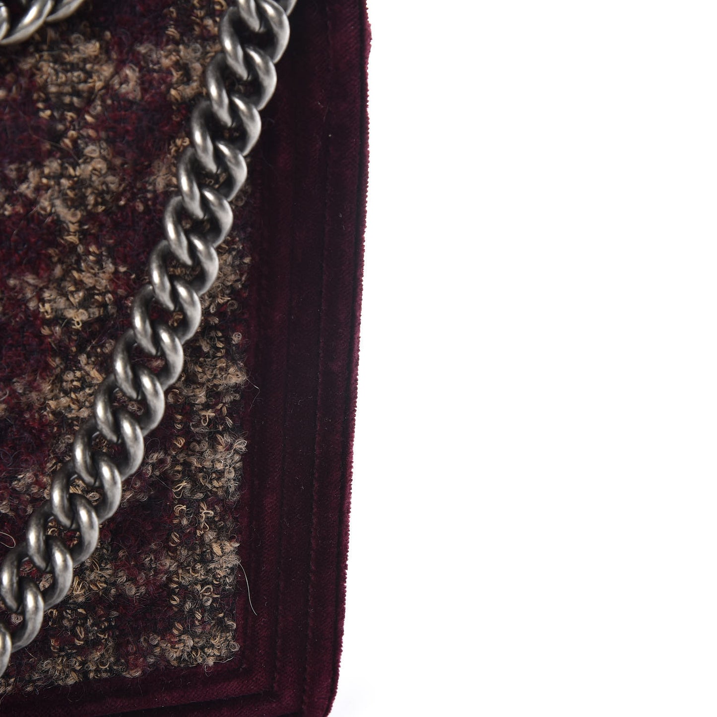 Velvet Tweed Large Boy Flap Burgundy