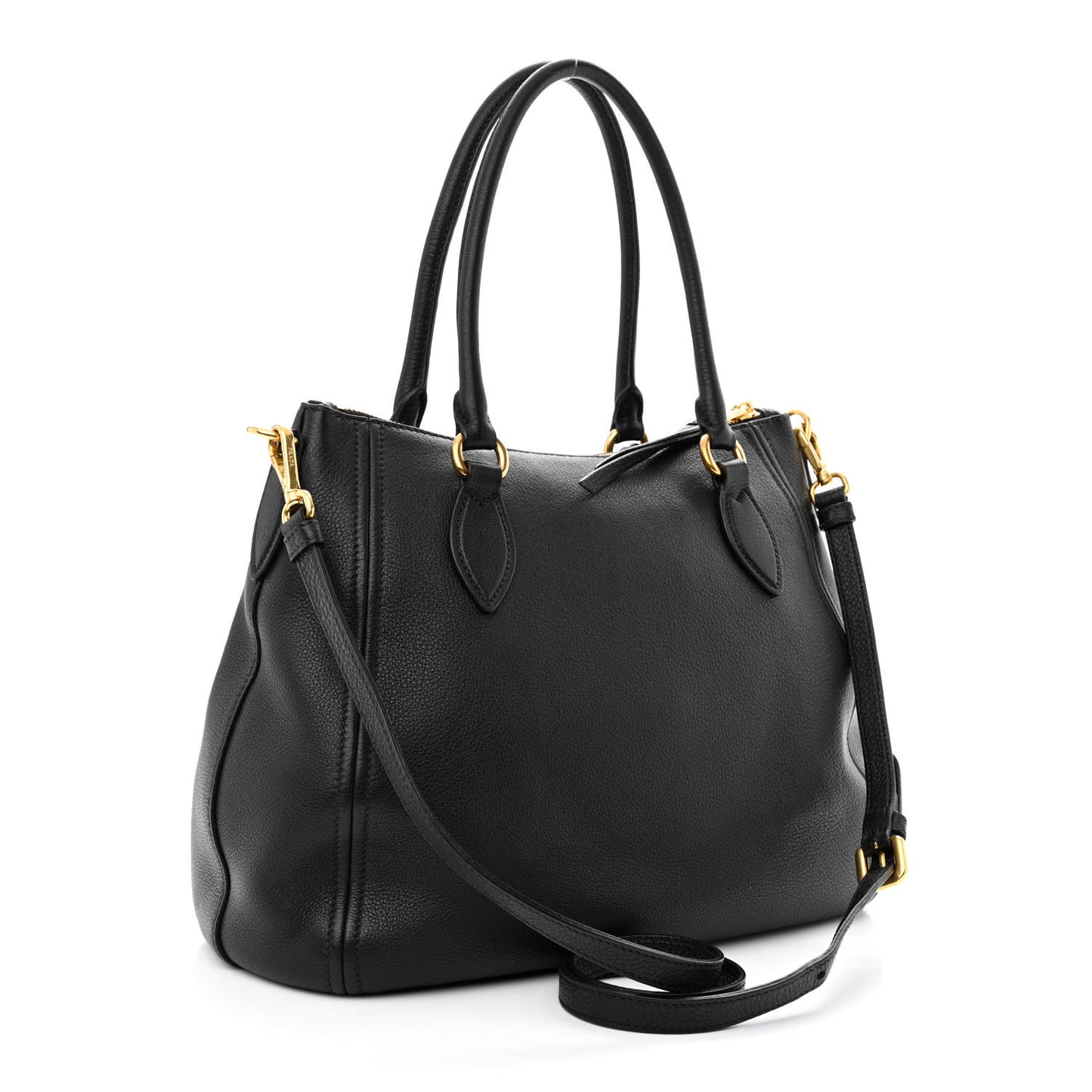Vitello Phenix Shoulder Bag Black
