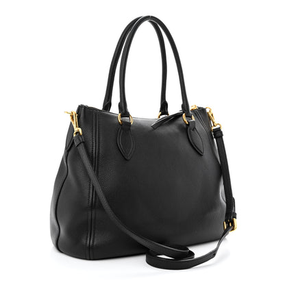 Prada Vitello Phenix Shoulder Bag Black 3 of 11