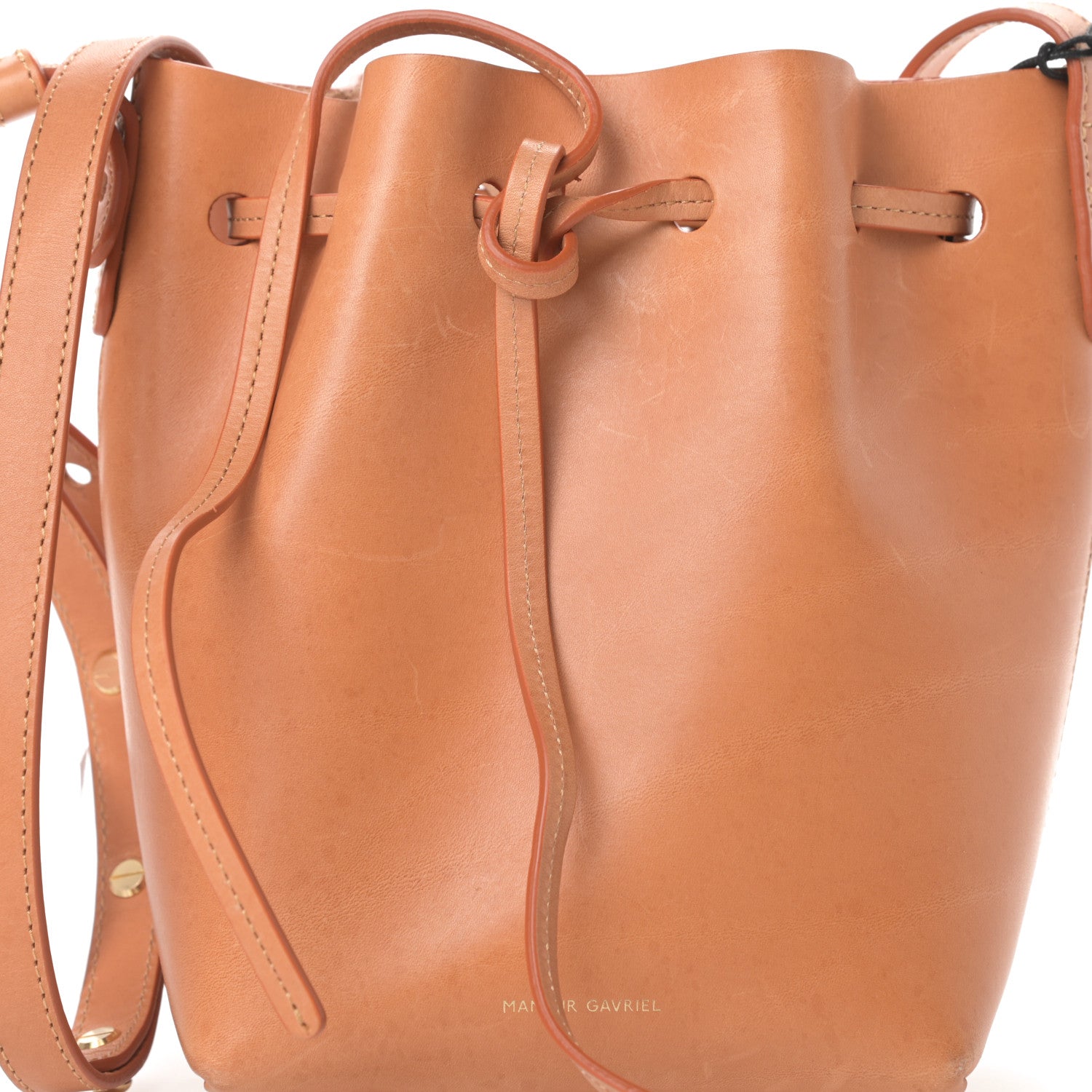 Mansur Gavriel Vegetable Tanned Calfskin Mini Mini Bucket Bag Cammello Sun 8 of 12