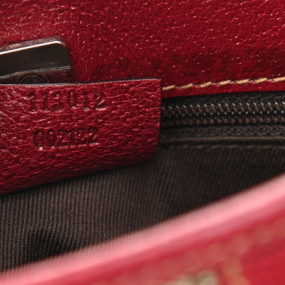 Gucci Monogram Calfskin Shoulder Bag Hobo Red 7 of 9