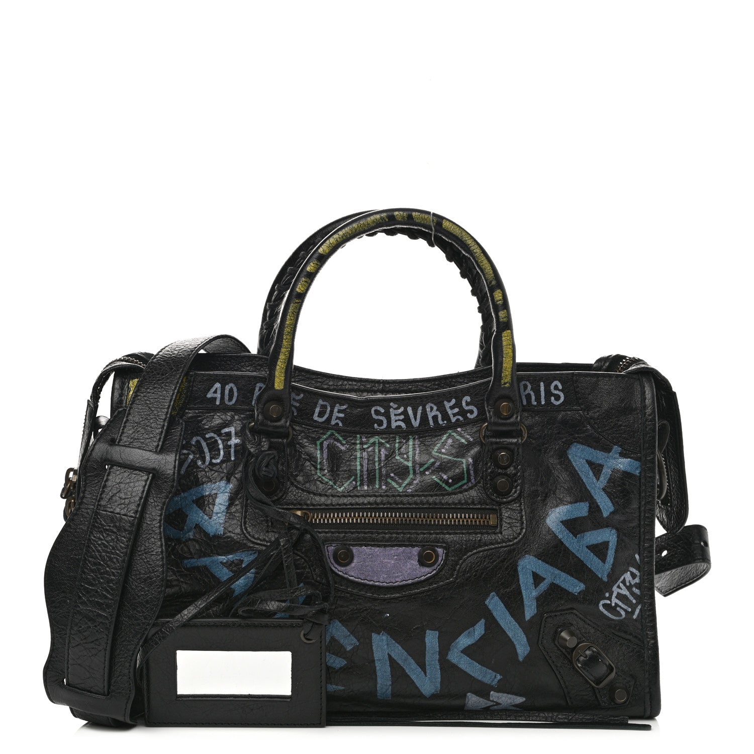 Balenciaga Agneau Graffiti All Over Classic Hardware S City Black Multicolor 1 of 11