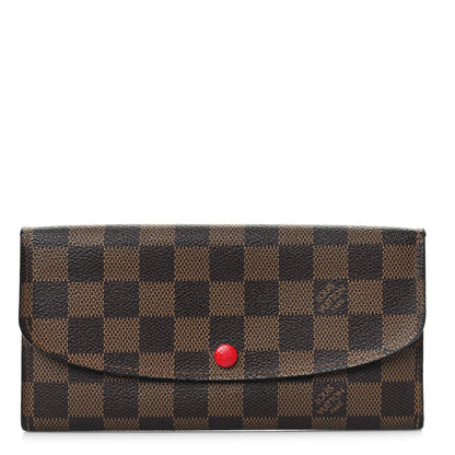 Louis Vuitton Damier Ebene Emilie Wallet Red 1 of 8