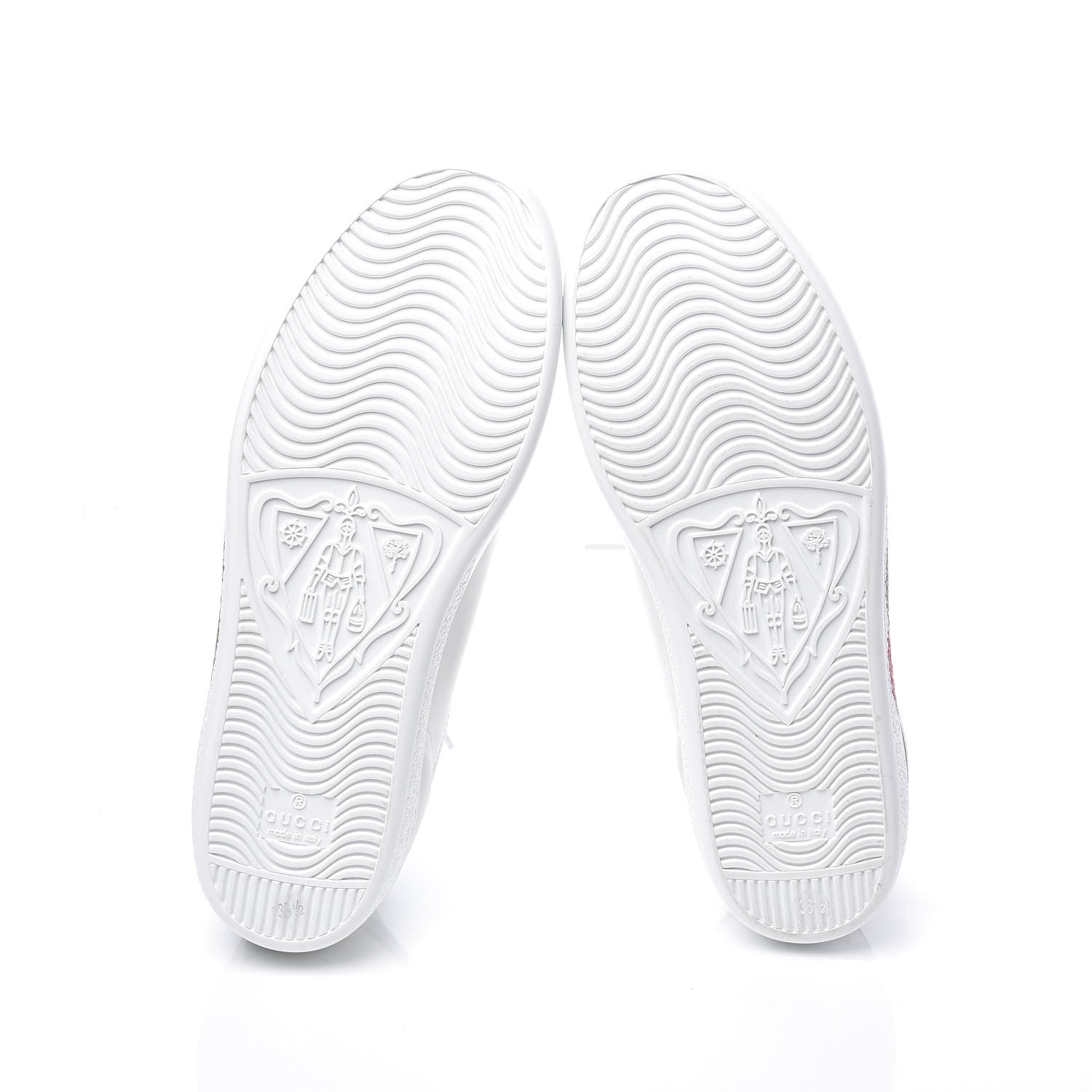 Gucci Calfskin Interlocking G Womens New Ace Sneakers 36.5 White Red Flame Green 6 of 11