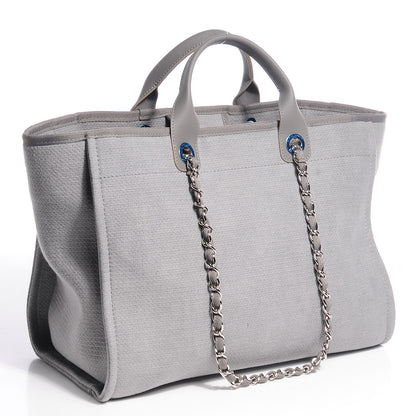 Chanel Canvas Deauville Large Tote Grey 3 of 7