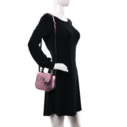 Versace Metallic Crackled Lambskin Mini La Medusa Bag Pink 2 of 8