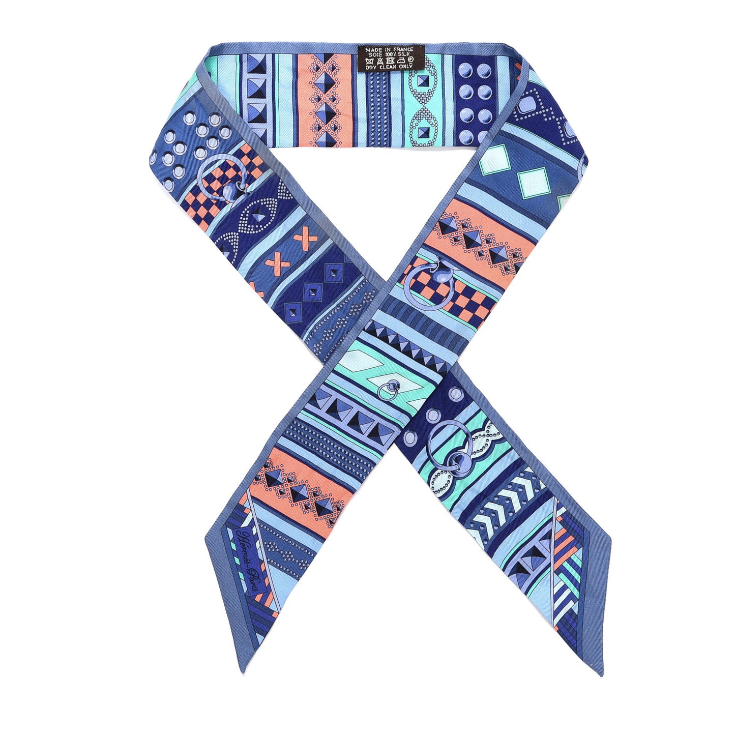 Silk Colliers de Chiens Twilly Blue Jean Vert Coral