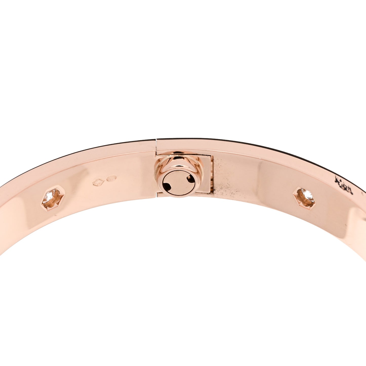 18K Pink Gold 10 Diamond LOVE Bracelet 16