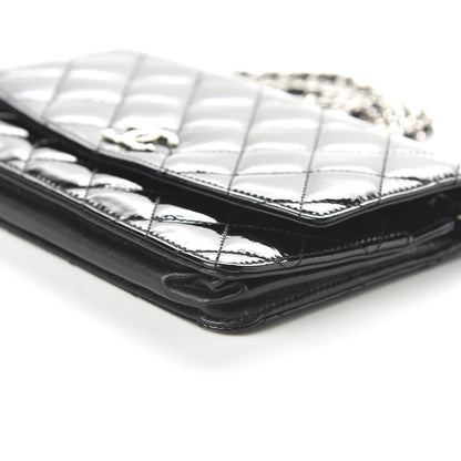 Chanel Patent Quilted Brilliant Wallet On Chain WOC Black 7 of 11