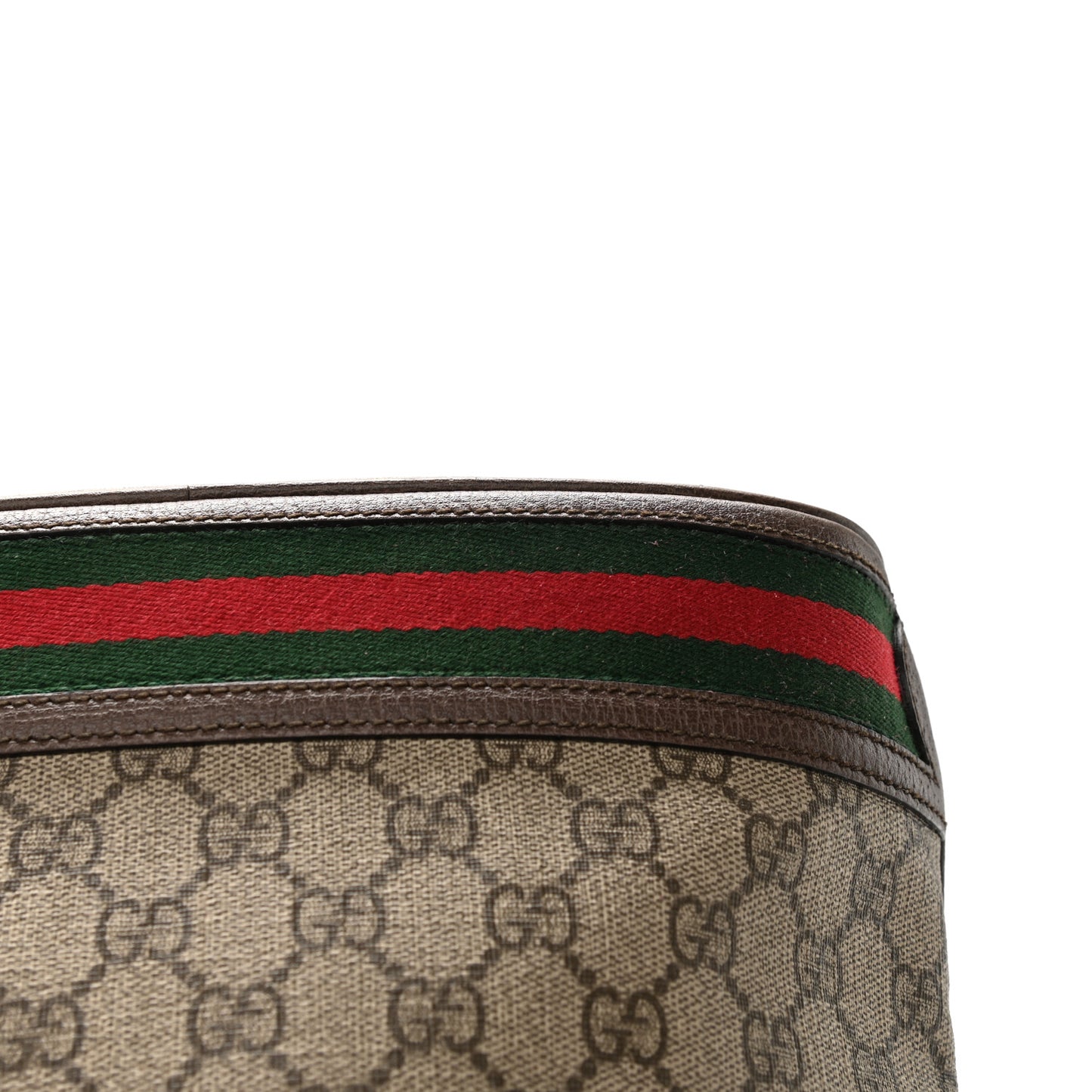 GG Supreme Monogram Web Ophidia Bucket Bag Brown
