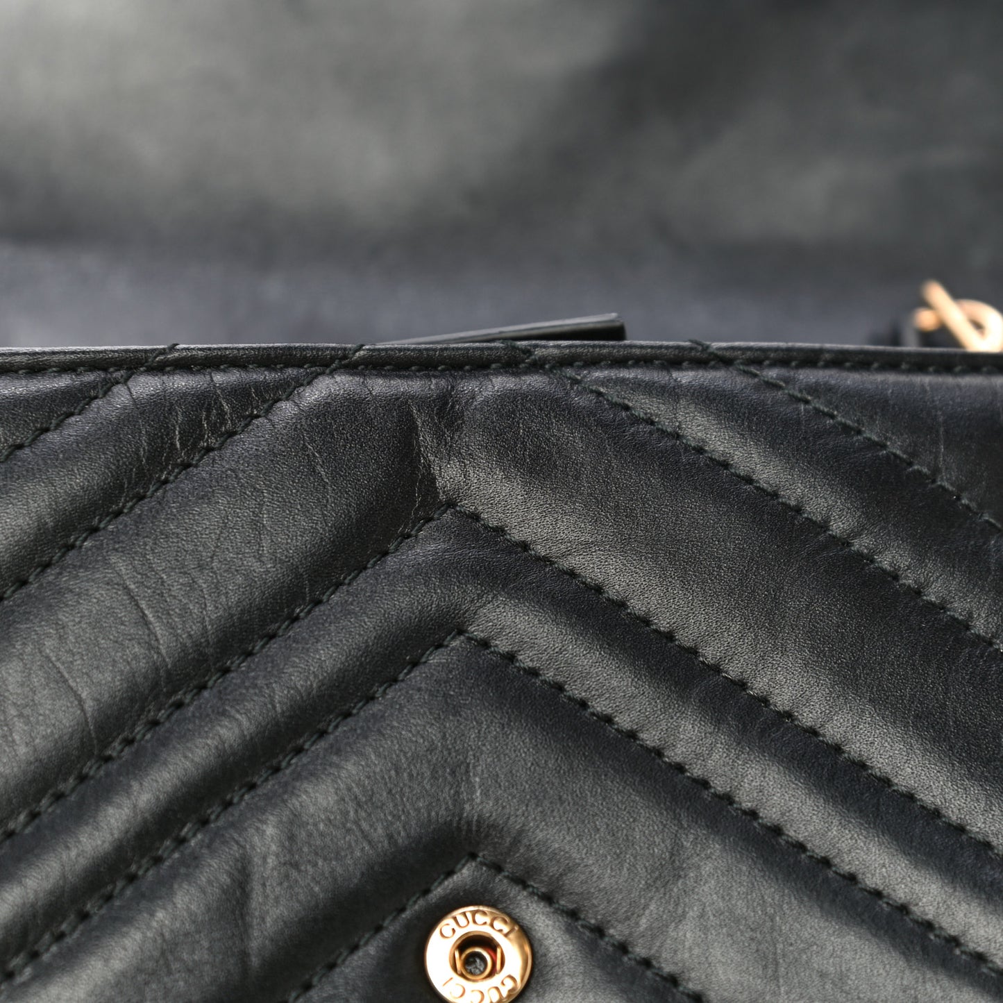 Calfskin Matelasse Super Mini GG Marmont Shoulder Bag Black