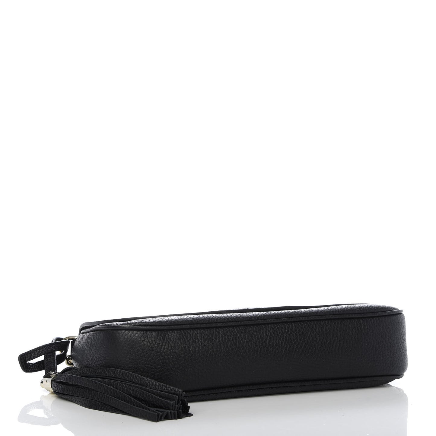 Pebbled Calfskin Medium Soho Flap Crossbody Black