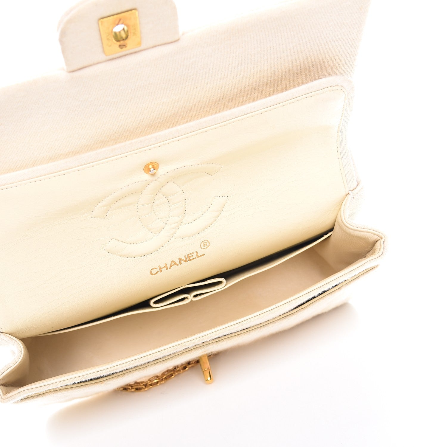 Chanel Jersey Quilted Medium Double Flap Beige 5 of 18