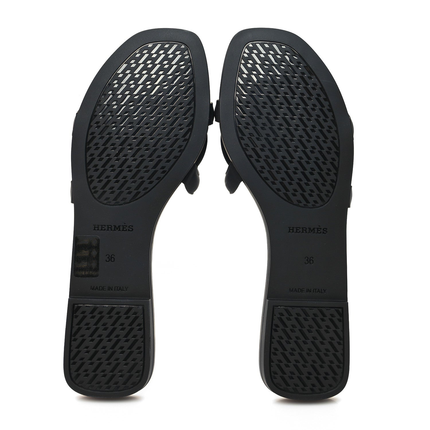 Hermes Rubber Aloha Sandals 36 Black 5 of 9