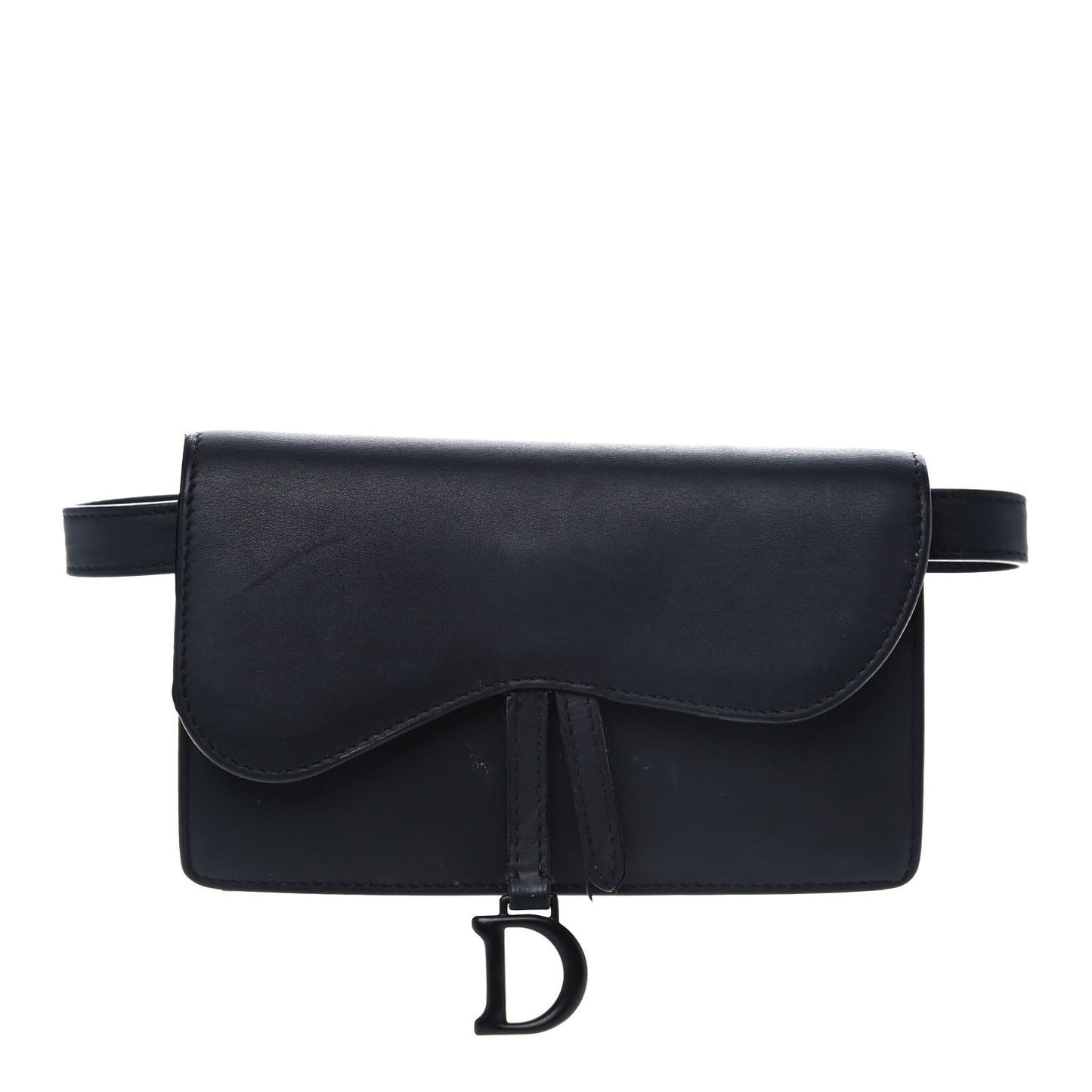 Ultra Matte Calfskin Saddle Belt Bag Black