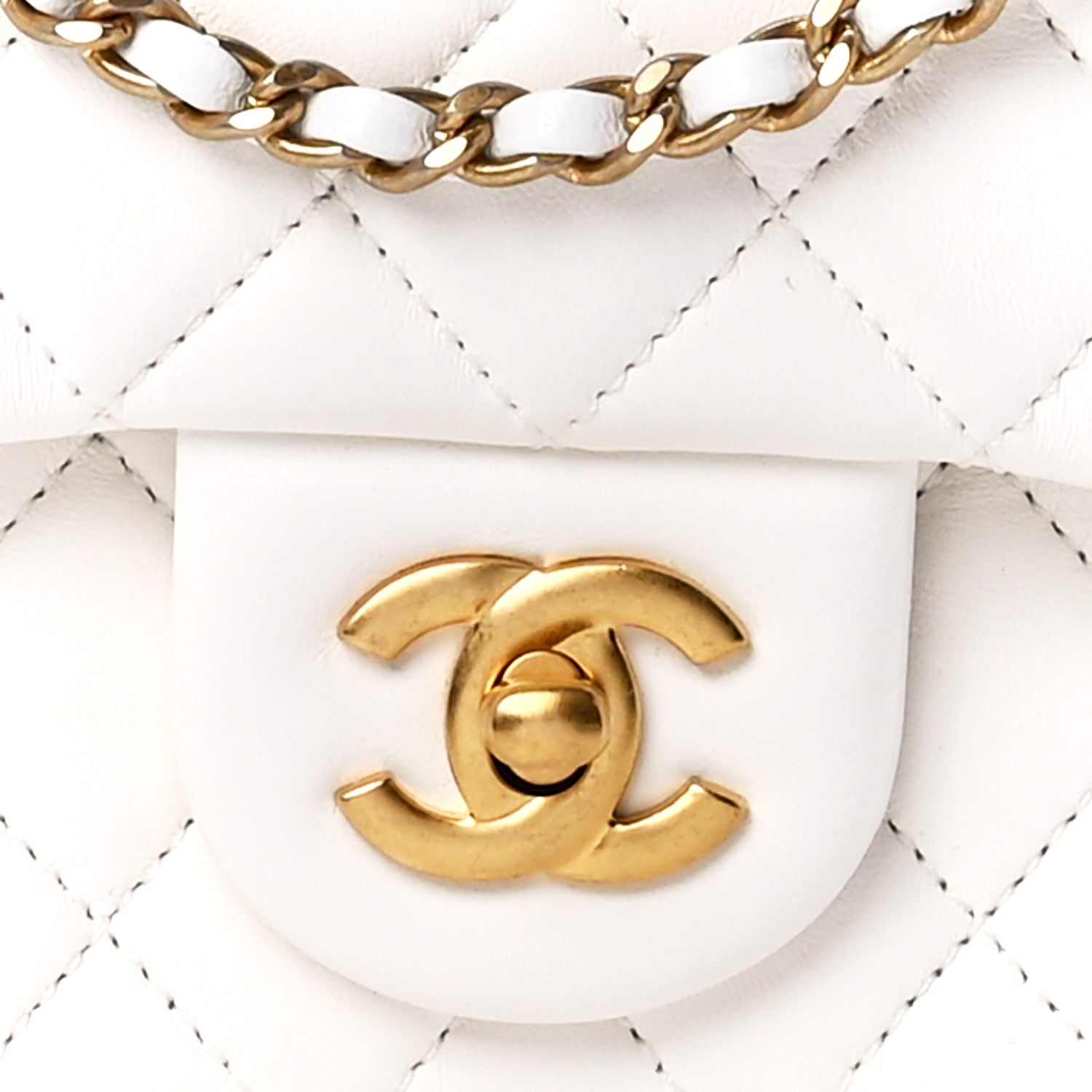 Chanel Lambskin Quilted Mini Pearl Crush Flap White 9 of 13