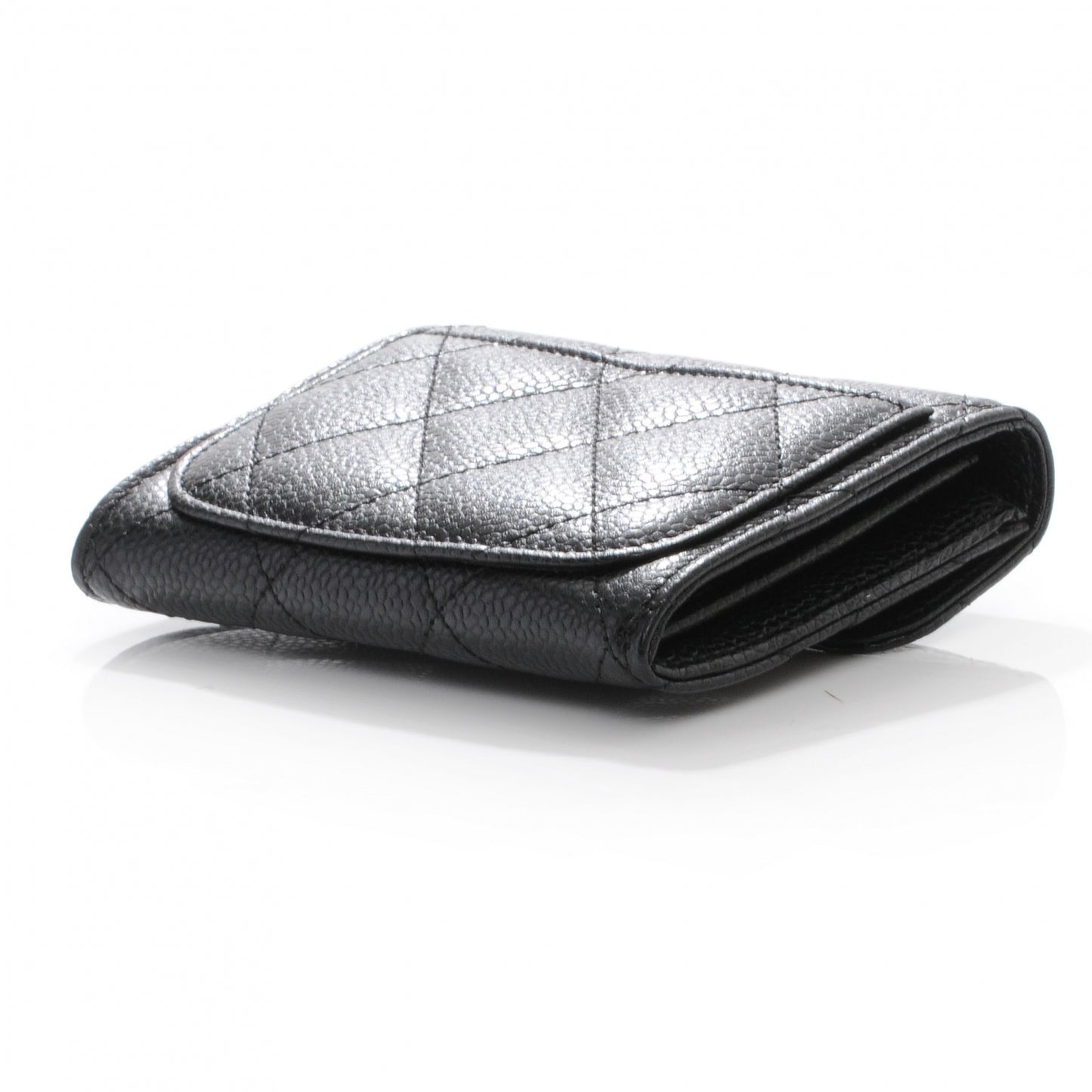 Caviar Small Compact Wallet Black