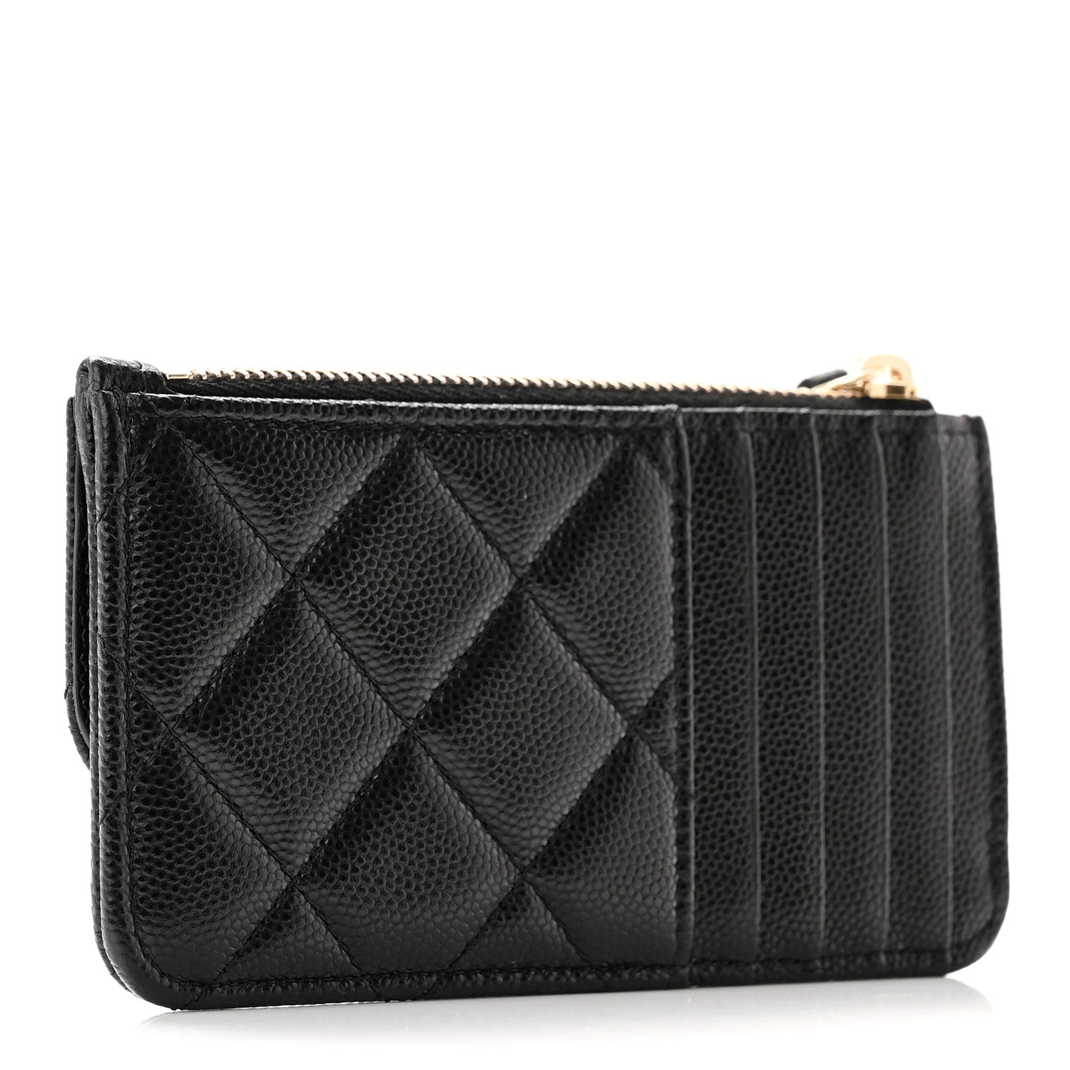 Chanel Caviar Quilted Flap Zip Card Holder Black 3 of 7